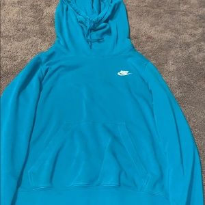 large aqua nike winter pull over hoodie